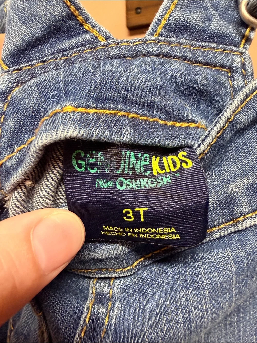 Genuine Kids OshKosh Toddler Girls Denim Overall Shorts Embroidered Floral